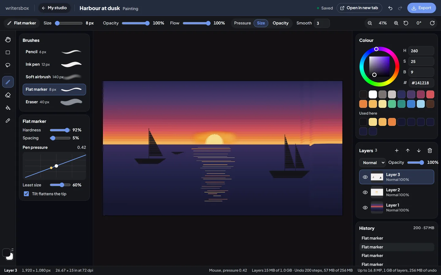 Paint in WritersBox, with sample work made in it